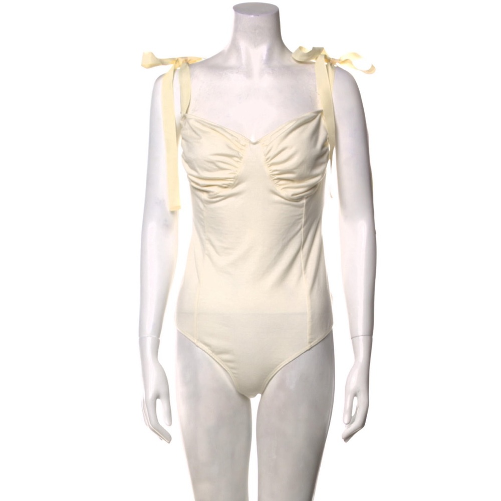 NWOT ivory Marsala body suit